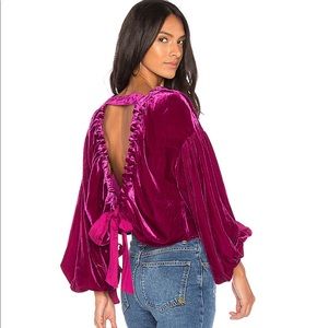 Free People Gimme Some Lovin’ velvet magenta top